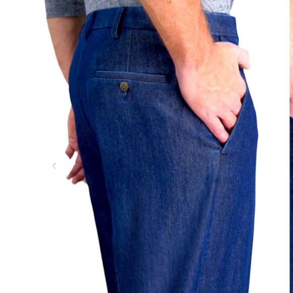 NWT 38 Haggar Flat Front Classic Fit Denim pants - Picture 7 of 12